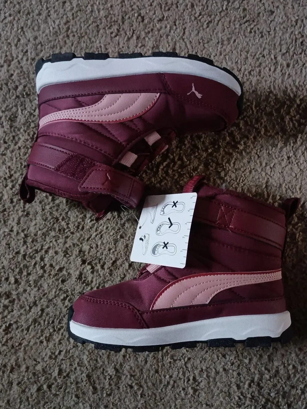 Puma Evolve Puretex Boots Toddler Sz 9 Girls Burgundy BRAND NEW WITH BOX NO LID